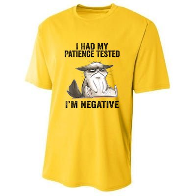 I Had My Patience Tested I'm Negative Cat Funny Sarcasm Youth Performance Sprint T-Shirt