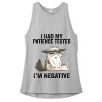 I Had My Patience Tested I'm Negative Cat Funny Sarcasm Ladies PosiCharge Tri-Blend Wicking Tank