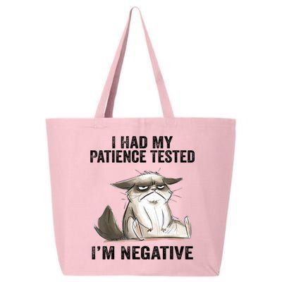 I Had My Patience Tested I'm Negative Cat Funny Sarcasm 25L Jumbo Tote