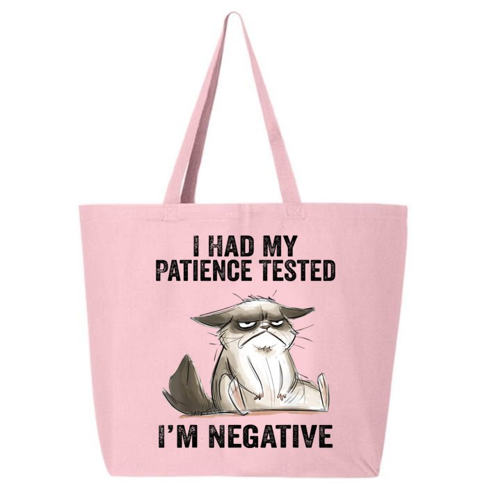 I Had My Patience Tested I'm Negative Cat Funny Sarcasm 25L Jumbo Tote