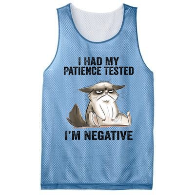 I Had My Patience Tested I'm Negative Cat Funny Sarcasm Mesh Reversible Basketball Jersey Tank