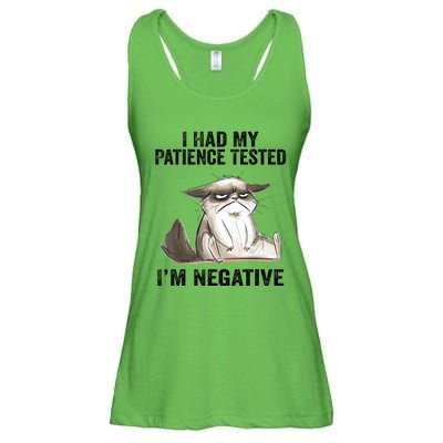 I Had My Patience Tested I'm Negative Cat Funny Sarcasm Ladies Essential Flowy Tank