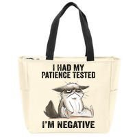 I Had My Patience Tested I'm Negative Cat Funny Sarcasm Zip Tote Bag