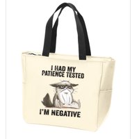 I Had My Patience Tested I'm Negative Cat Funny Sarcasm Zip Tote Bag