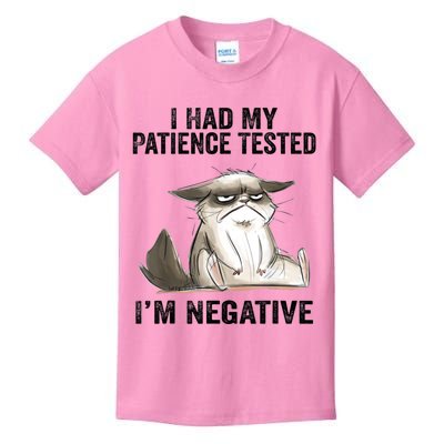 I Had My Patience Tested I'm Negative Cat Funny Sarcasm Kids T-Shirt