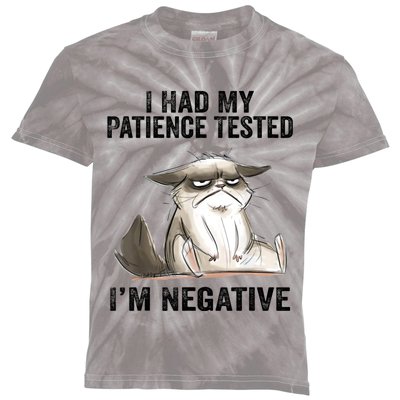 I Had My Patience Tested I'm Negative Cat Funny Sarcasm Kids Tie-Dye T-Shirt