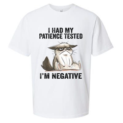 I Had My Patience Tested I'm Negative Cat Funny Sarcasm Sueded Cloud Jersey T-Shirt