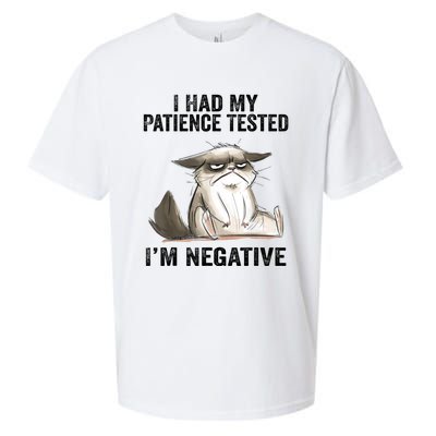 I Had My Patience Tested I'm Negative Cat Funny Sarcasm Sueded Cloud Jersey T-Shirt