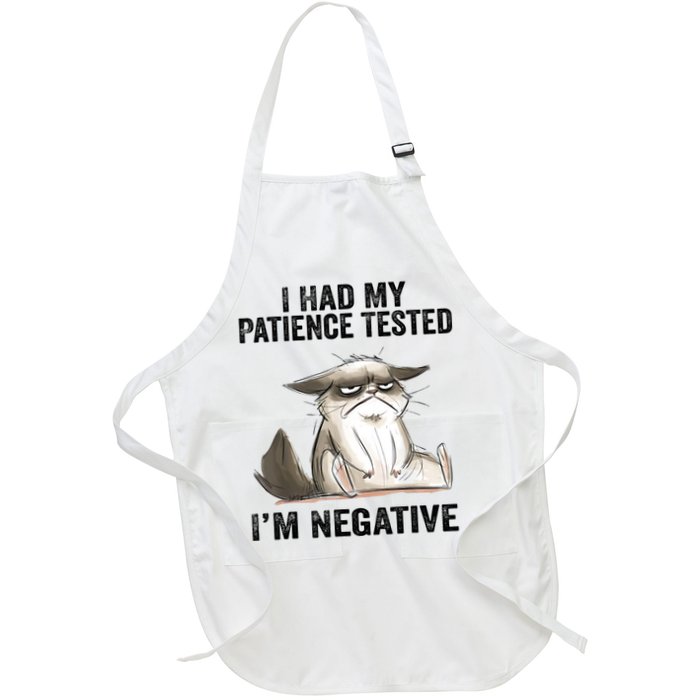 I Had My Patience Tested I'm Negative Cat Funny Sarcasm Apron