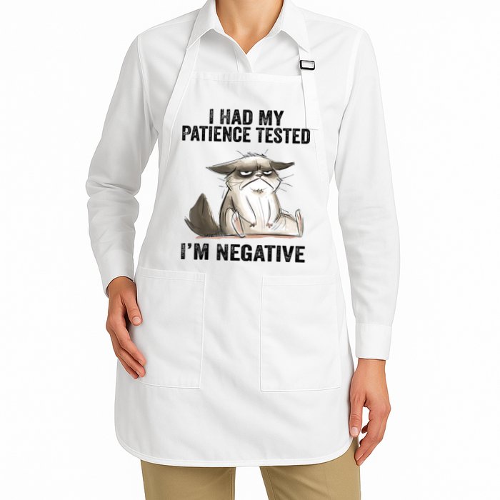 I Had My Patience Tested I'm Negative Cat Funny Sarcasm Apron