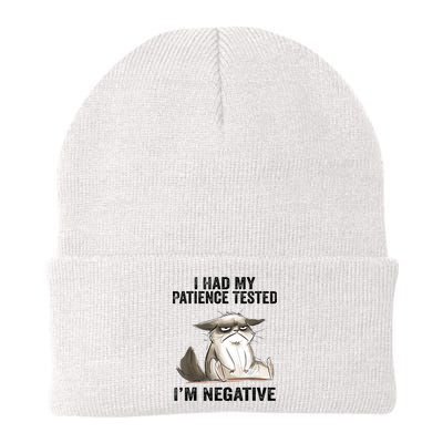 I Had My Patience Tested I'm Negative Cat Funny Sarcasm Beanie