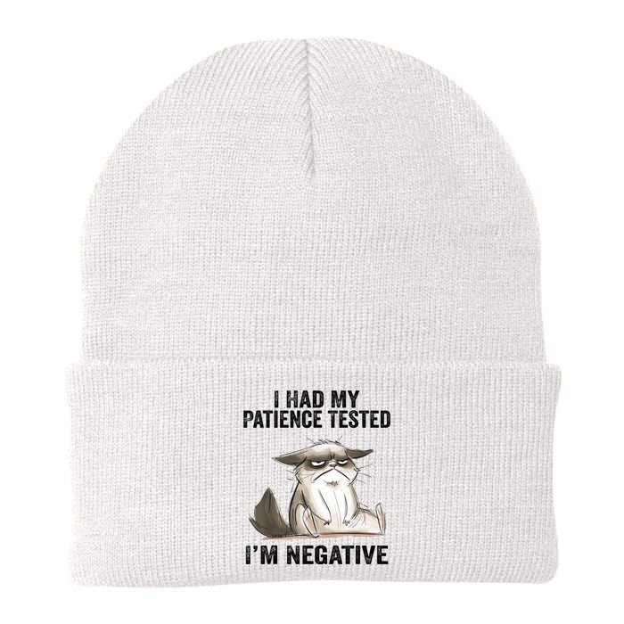 I Had My Patience Tested I'm Negative Cat Funny Sarcasm Beanie