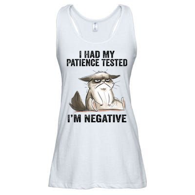 I Had My Patience Tested I'm Negative Cat Funny Sarcasm Ladies Essential Flowy Tank