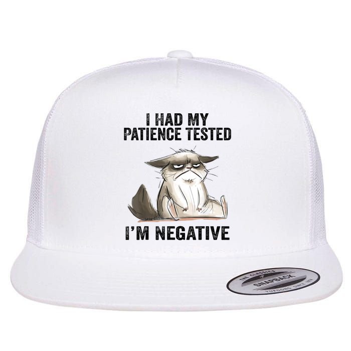 I Had My Patience Tested I'm Negative Cat Funny Sarcasm Flatbill Hat