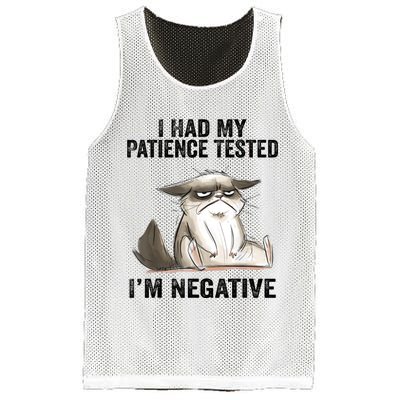 I Had My Patience Tested I'm Negative Cat Funny Sarcasm Mesh Reversible Basketball Jersey Tank