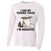 I Had My Patience Tested I'm Negative Cat Funny Sarcasm Cooling Performance Long Sleeve Crew