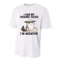 I Had My Patience Tested I'm Negative Cat Funny Sarcasm Youth Performance Sprint T-Shirt
