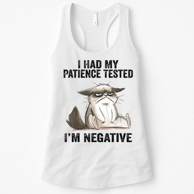 I Had My Patience Tested I'm Negative Cat Funny Sarcasm Womens Tank Top