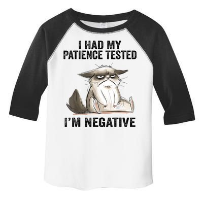 I Had My Patience Tested I'm Negative Cat Funny Sarcasm Toddler Fine Jersey T-Shirt