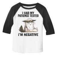 I Had My Patience Tested I'm Negative Cat Funny Sarcasm Toddler Fine Jersey T-Shirt