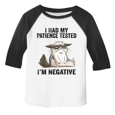 I Had My Patience Tested I'm Negative Cat Funny Sarcasm Toddler Fine Jersey T-Shirt