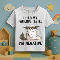 I Had My Patience Tested I'm Negative Cat Funny Sarcasm Toddler T-Shirt