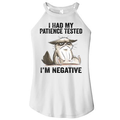 I Had My Patience Tested I'm Negative Cat Funny Sarcasm Women's Perfect Tri Rocker Tank