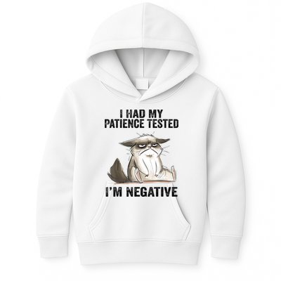 I Had My Patience Tested I'm Negative Cat Funny Sarcasm Kids Hoodie