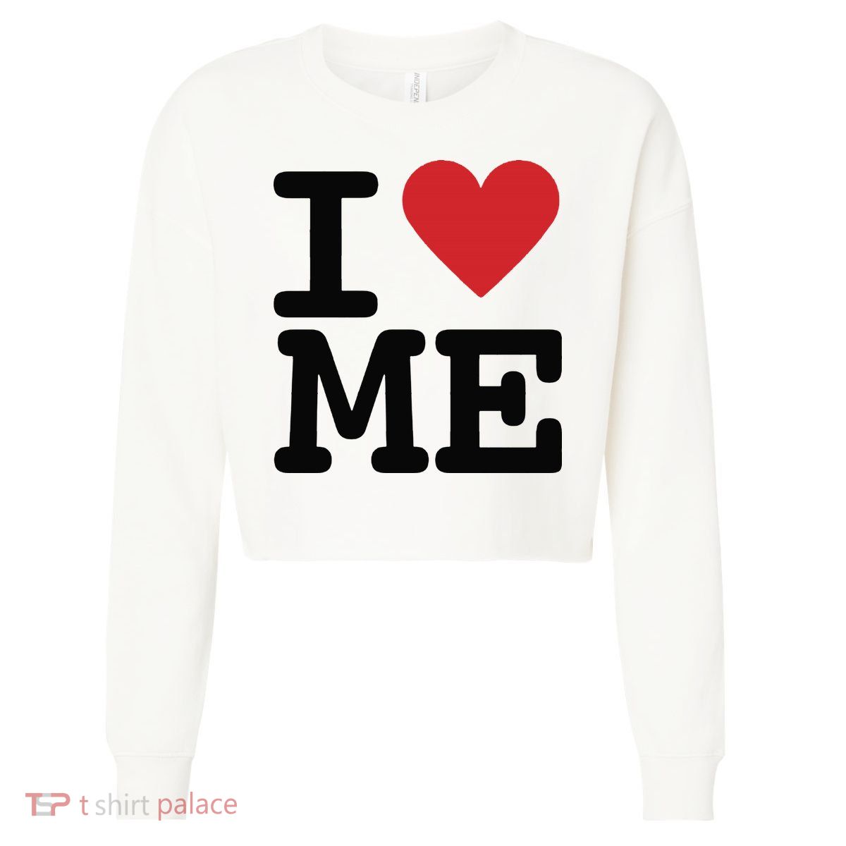 I Heart Me Self Love Gift Cropped Pullover Crew