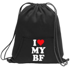 I Heart My Bf ValentineS Day For Boyfriend Best Sweatshirt Cinch Pack Bag