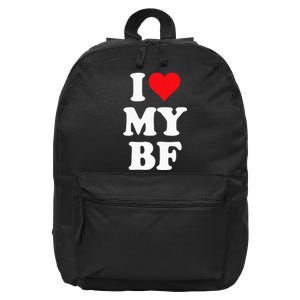 I Heart My Bf ValentineS Day For Boyfriend Best 16 in Basic Backpack