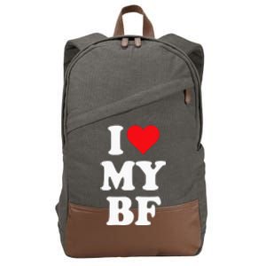 I Heart My Bf ValentineS Day For Boyfriend Best Cotton Canvas Backpack