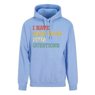 I Have More Than Four Questions Funny Happy Passover Gift Unisex Surf Hoodie