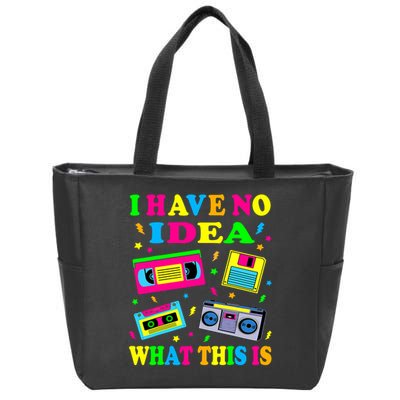 I Have No Idea What This Is Men Women Kid 70s 80s 90s Outfit Zip Tote Bag