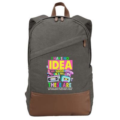 I Have No Idea What This Is 80s Outfit For 90s Theme Cotton Canvas Backpack