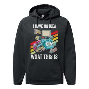 I Have No Idea What This Is 70s 80s 90s Theme Outfit Performance Fleece Hoodie