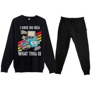 I Have No Idea What This Is 70s 80s 90s Theme Outfit Premium Crewneck Sweatsuit Set