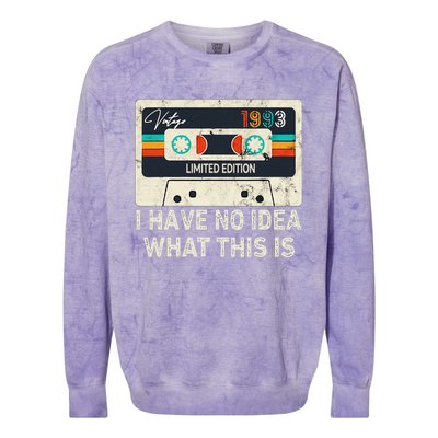 I Have No Idea What This Is Retro Cassette 80s 90s Outfit Colorblast Crewneck Sweatshirt