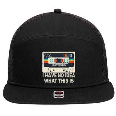 I Have No Idea What This Is Retro Cassette 80s 90s Outfit 7 Panel Mesh Trucker Snapback Hat