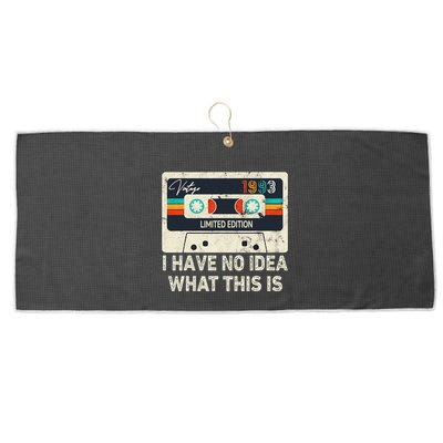 I Have No Idea What This Is Retro Cassette 80s 90s Outfit Large Microfiber Waffle Golf Towel