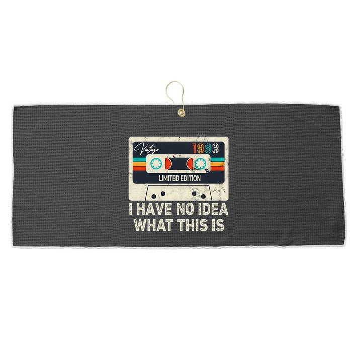 I Have No Idea What This Is Retro Cassette 80s 90s Outfit Large Microfiber Waffle Golf Towel
