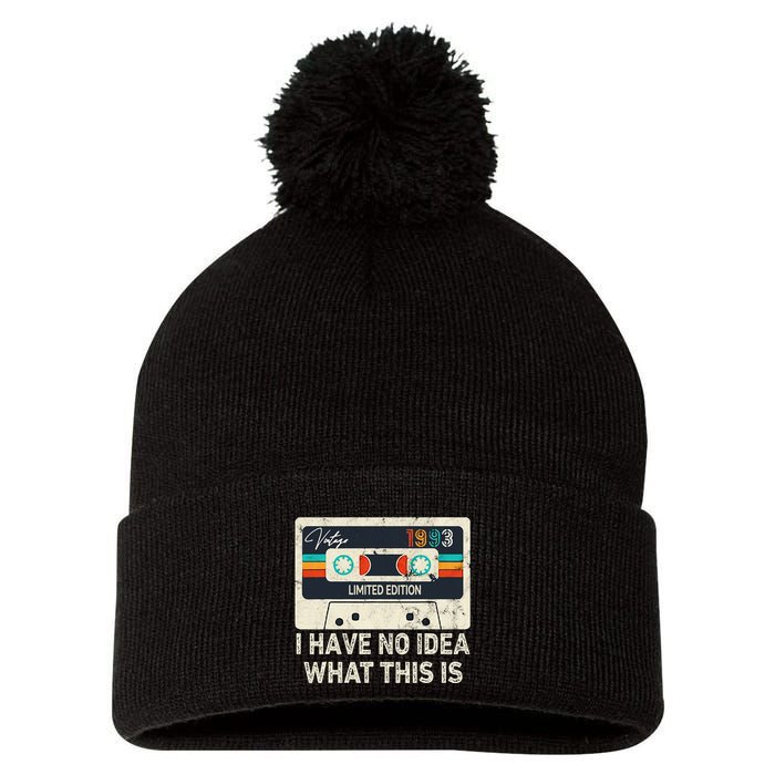 I Have No Idea What This Is Retro Cassette 80s 90s Outfit Pom Pom 12in Knit Beanie