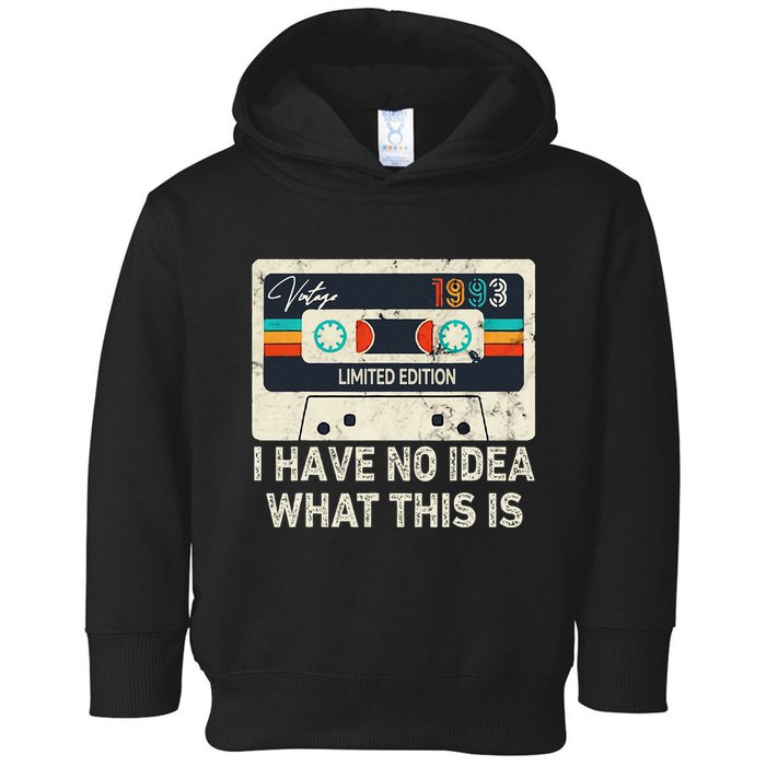 I Have No Idea What This Is Retro Cassette 80s 90s Outfit Toddler Hoodie
