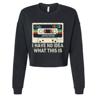 I Have No Idea What This Is Retro Cassette 80s 90s Outfit Cropped Pullover Crew