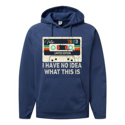 I Have No Idea What This Is Retro Cassette 80s 90s Outfit Performance Fleece Hoodie