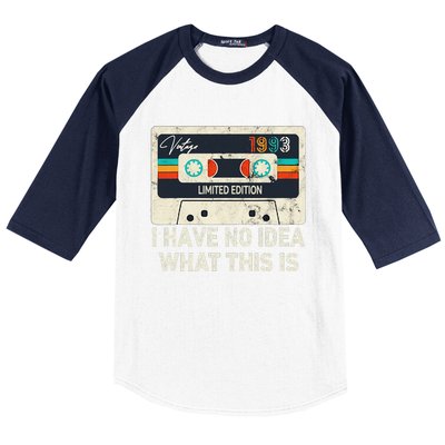 I Have No Idea What This Is Retro Cassette 80s 90s Outfit Baseball Sleeve Shirt