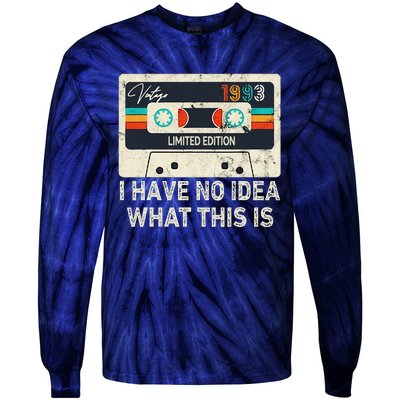 I Have No Idea What This Is Retro Cassette 80s 90s Outfit Tie-Dye Long Sleeve Shirt