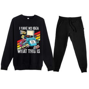 I Have No Idea What This Is 70s 80s 90s Theme Outfit Premium Crewneck Sweatsuit Set