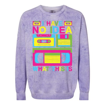 I Have No Idea What This Is 80s 90s Outfit Colorblast Crewneck Sweatshirt