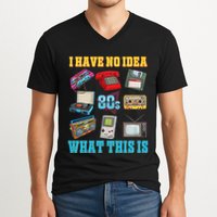 I Have No Idea What This Is 70s 80s 90s Theme V-Neck T-Shirt